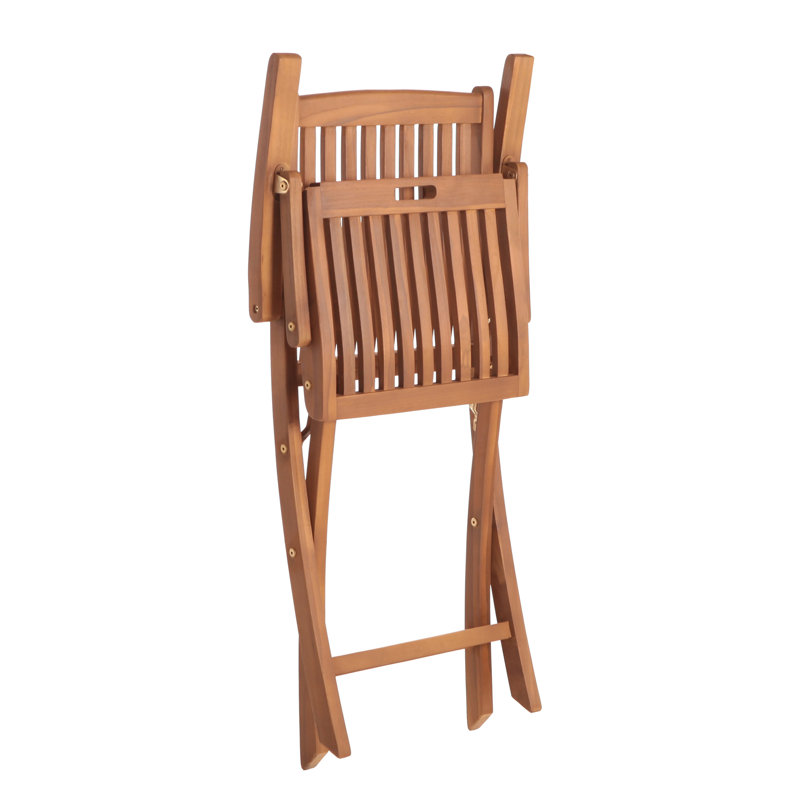 Chaise pliante en teck huilé avec accoudoirs Nordic Teak - Alivianna