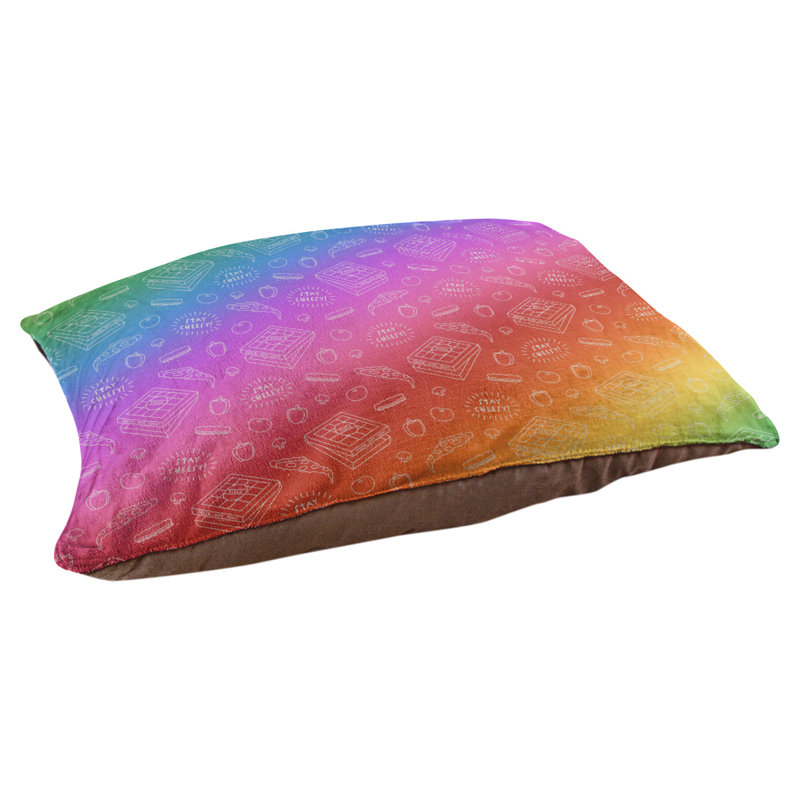 Coussin de conception de lit pour chat arc-en-ciel Campion, L 52 po x l 42 po, Arc-en-ciel