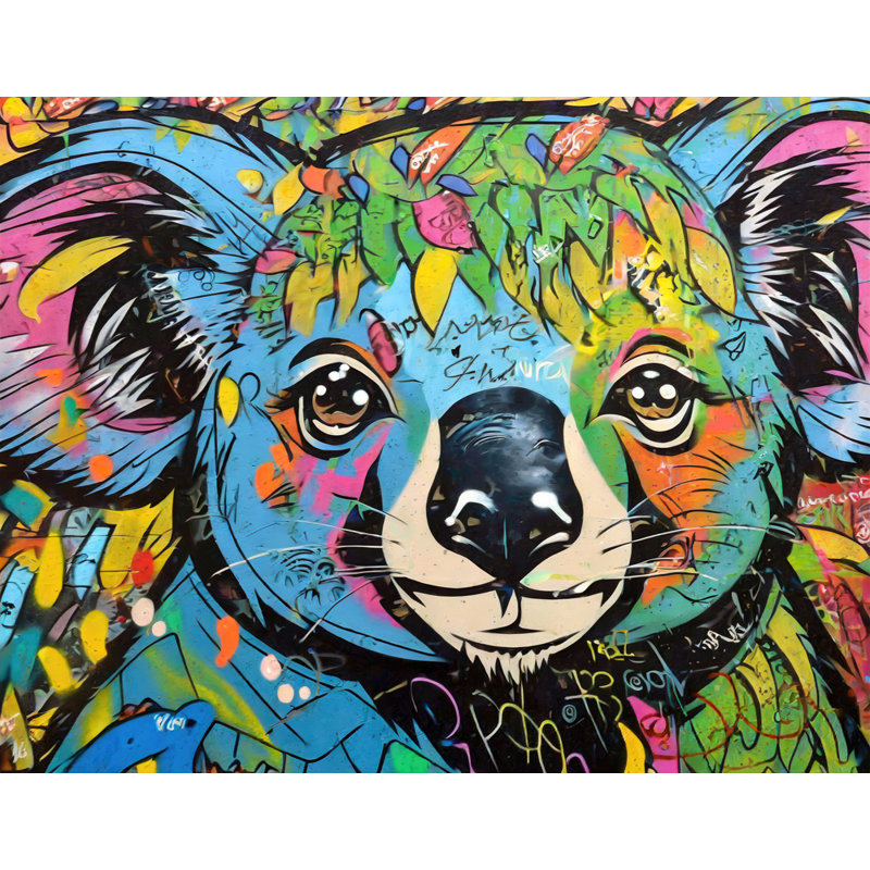 "Koala Graffitianimals" sur toile, H 15 po x l 18 po