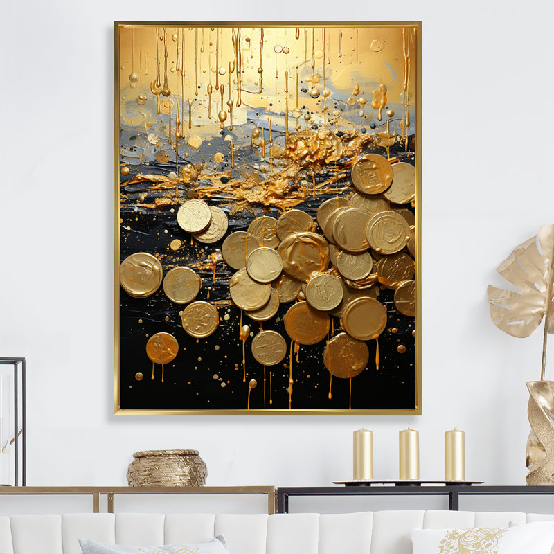 «Magic», art abstrait sur toile Popart I, H 40 po x l 30 po x P 1,5 po, Cadre flottant doré