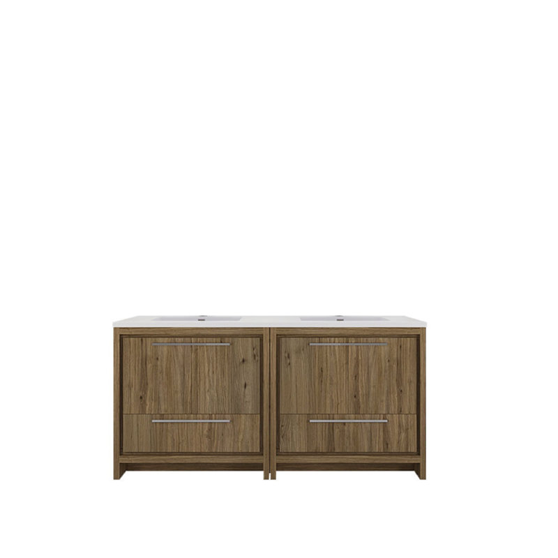 Ensemble de meuble-lavabo double 72 po Eden, Chêne