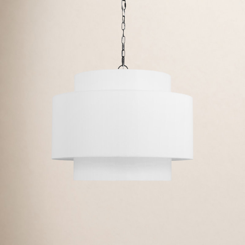 Luminaire suspendu tambour blanc à 3 lumières Robbie