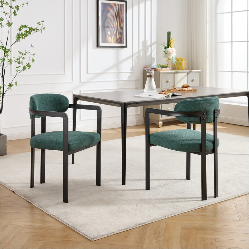 Ensemble de 2 chaises de salle à manger modernes, rembourrées Boucle