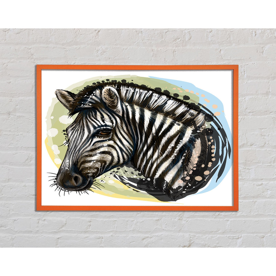 Aquarell Zebra Look - Einzelne Bilderrahmen Kunstdrucke