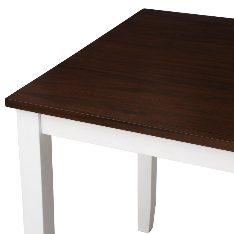 Ensemble repas pour 4 personnes Foxx, Brun cerisier / blanc, Blanc / Cerise