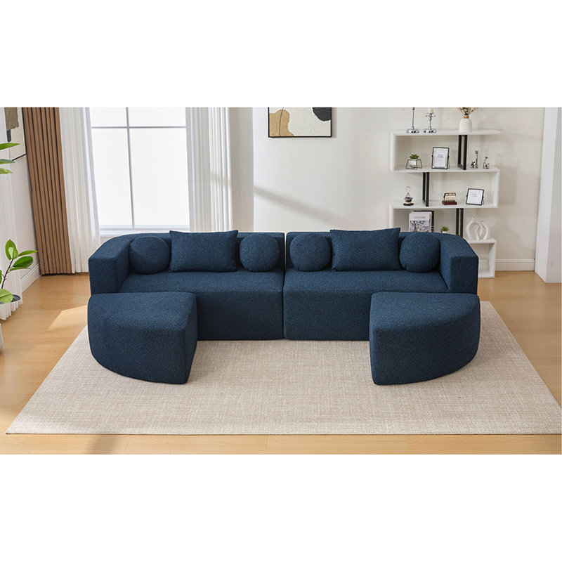 Canapé modulaire Boneless Couch, Bouclé bleu