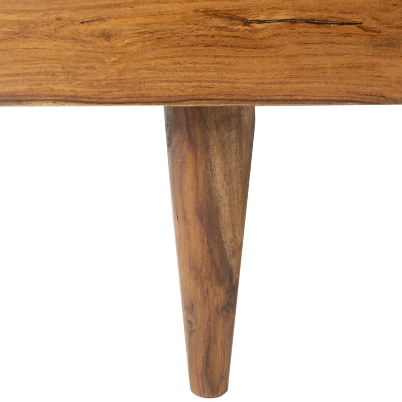 Macibryn Wood Herringbone Bed, Natural, Queen
