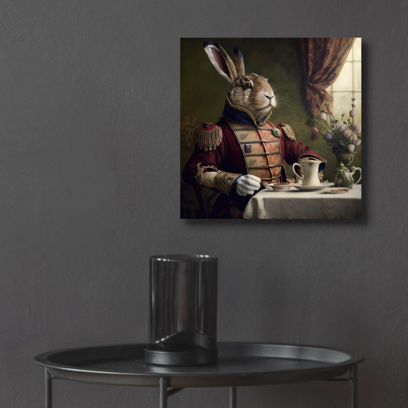 Trinx 'March Hare Red Suit' by The Golden Valley Acrylic Glass Wall Art, 12" x 12", 12" H x 12" W x 0.13" D