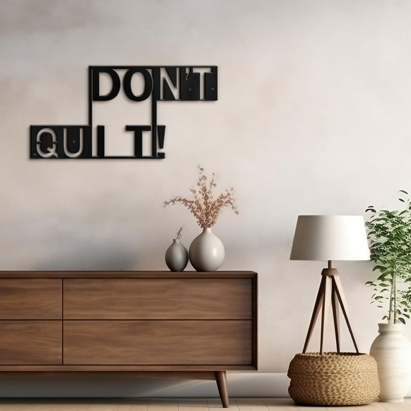 Décoration murale en métal, H 10 po x l 20 po x P 0,05 po, Noir