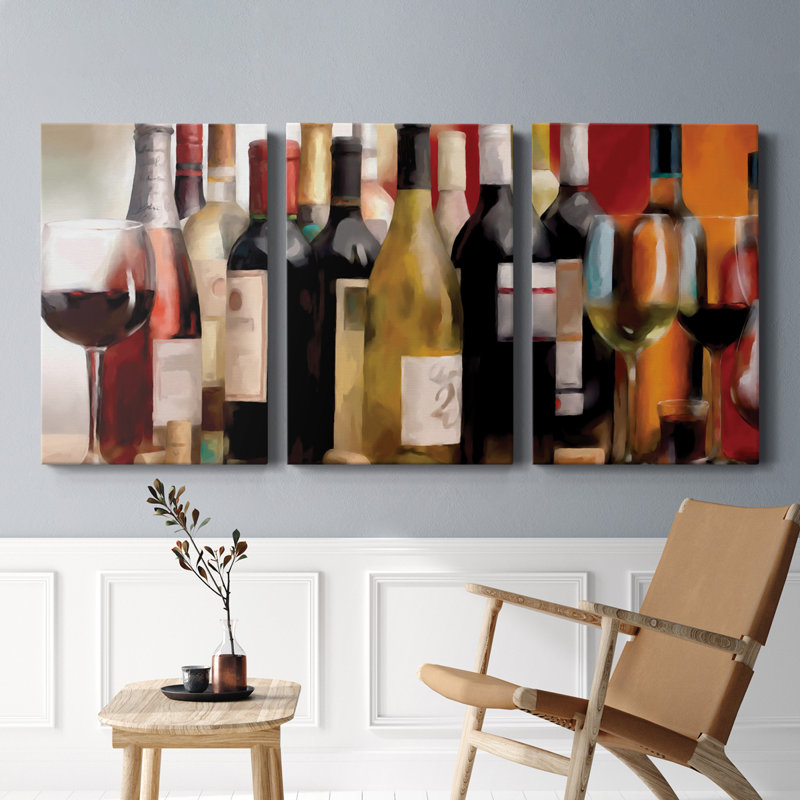 A Taste Of Wine - Toile tendue avec châssis de qualité supérieure - Prêt à être accroché, H 60 po x l 120 po x P 1 po