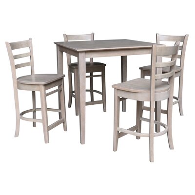 4 - Person Counter Height Solid Wood Dining Set -  INTERNATIONAL CONCEPTS, K09-3636-S6172-4