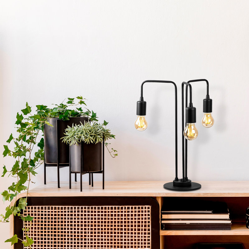 Lampe de table en métal, Noir