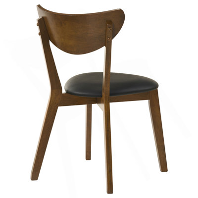 Dark Walnut and Black Open Back Side Chairs (Set of 2)