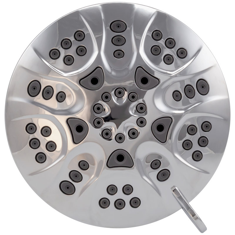 5" Round 5-Function Filtered Adjustable Spray Shower Head with S-Shaped 10.5" Shower Arm, Polished Chrome