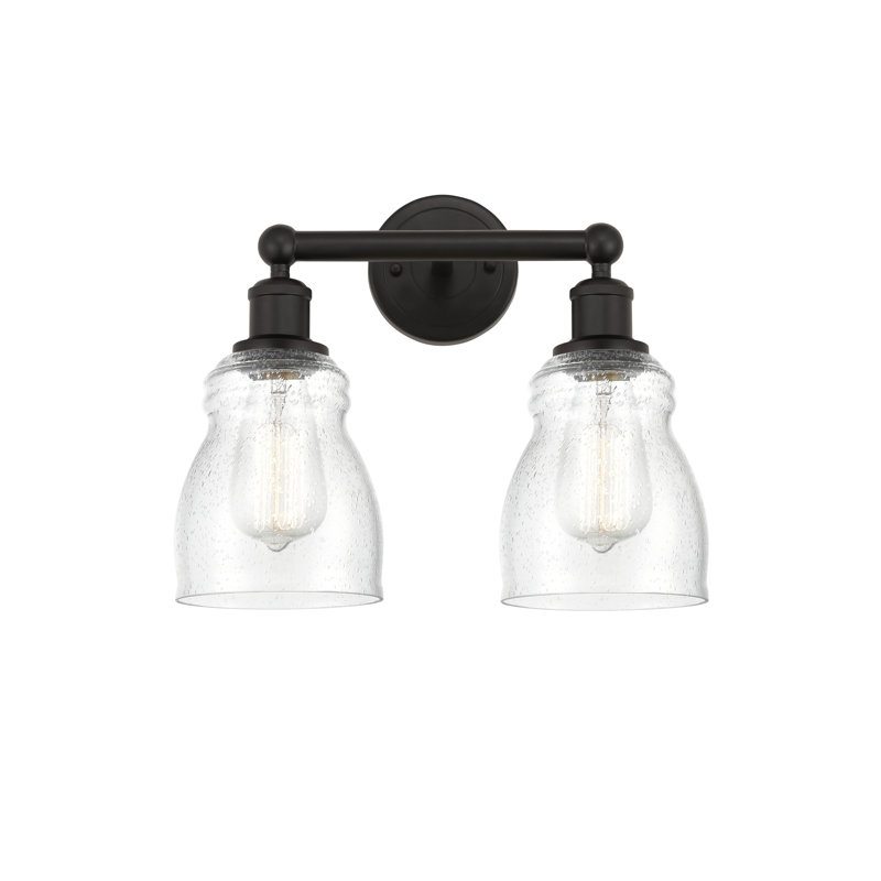 Éclairage pour meuble-lavabo à 2 lumières 13,75 po Mccarver, Granuleux, Bronze huilé