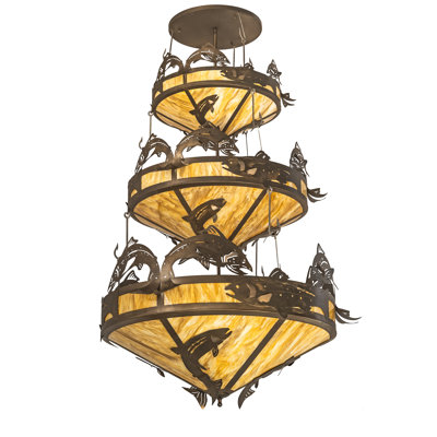18 - Light Dimmable Tiered Chandelier