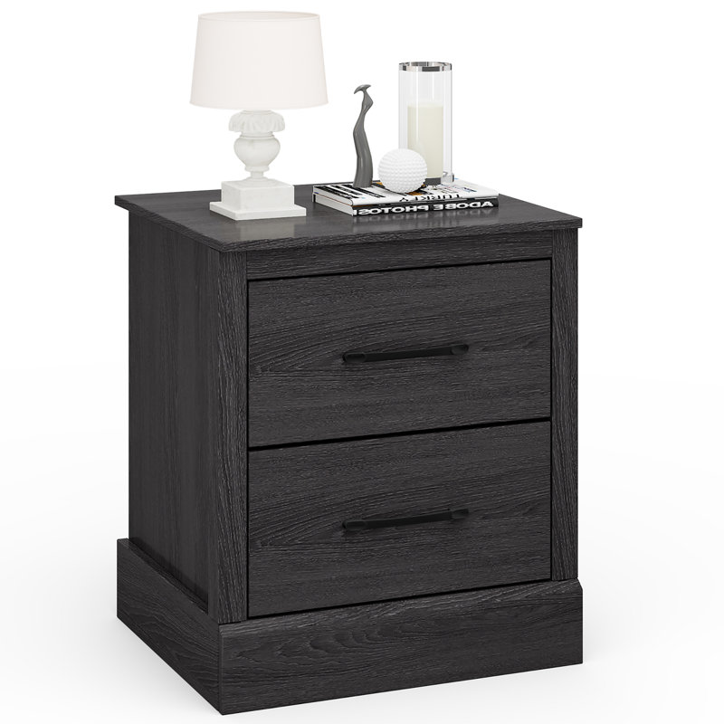 Elishua 18.5'' W Nightstand, Dark Gray Oak