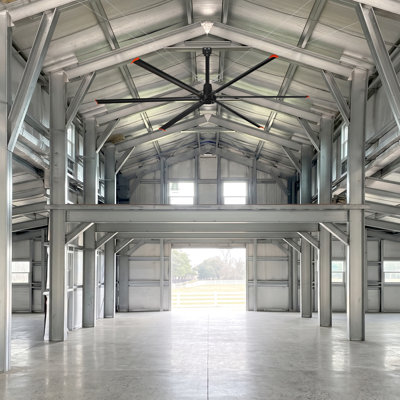 Ventilateur de plafond industriel en alliage d'aluminium 192 192V 110V, grand ventilateur de plafond Hvls avec pales réversibles, télécommande à 6 vitesses, ventilateurs de plafond résidentiels ou commerciaux pour porche / garage / magasin