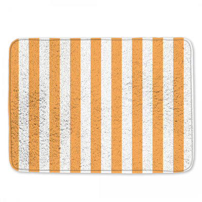 Orange Vertical Stripes Bath Mat