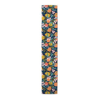 Citrus Fruit Pattern Black 4 Table Runner