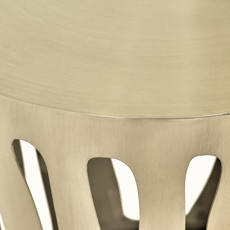 Beige Round Wood and Glass Dining Table