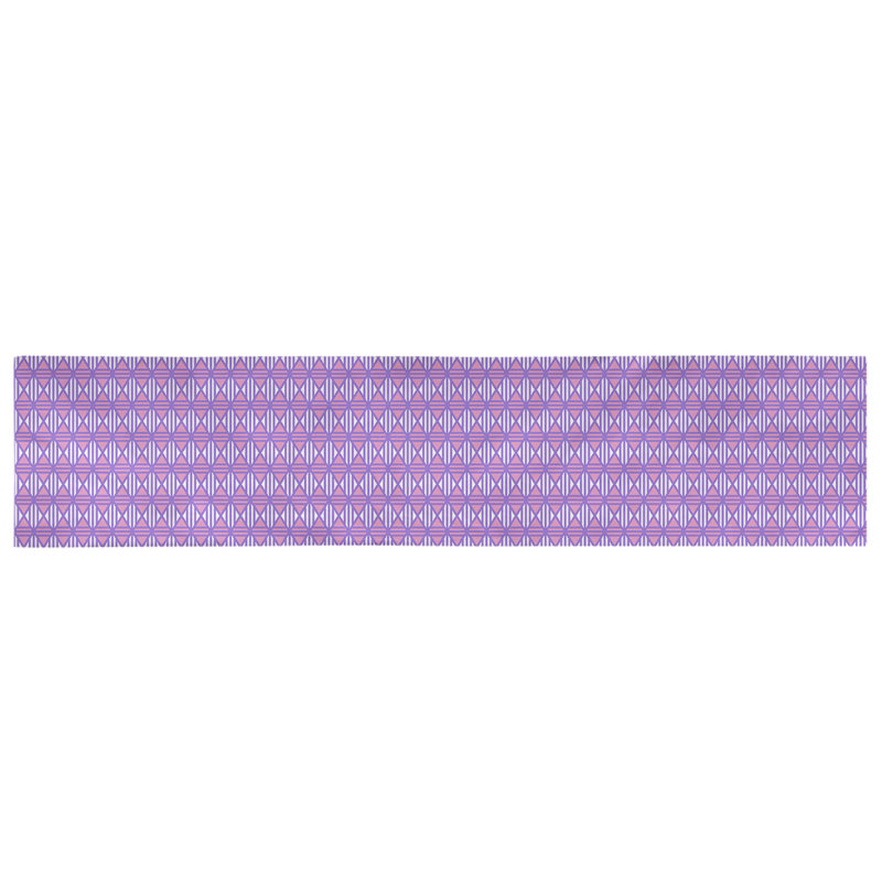Chemin de table losanges doublés Avicia, 73,5 po x 17,5 po, Poly, Mauve / Rose