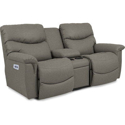 James Power Reclining Loveseat w/ Headrest & Console with Clean® Fabric