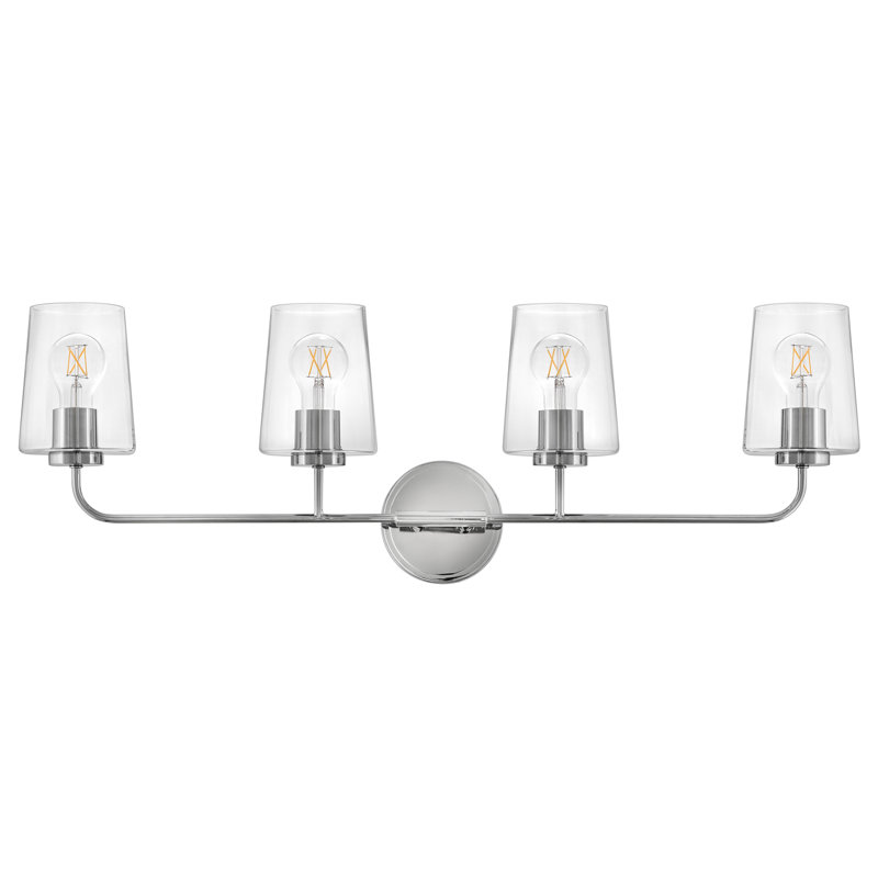 Verbena 4 Light Transparent Dimmable Vanity Light, Chrome