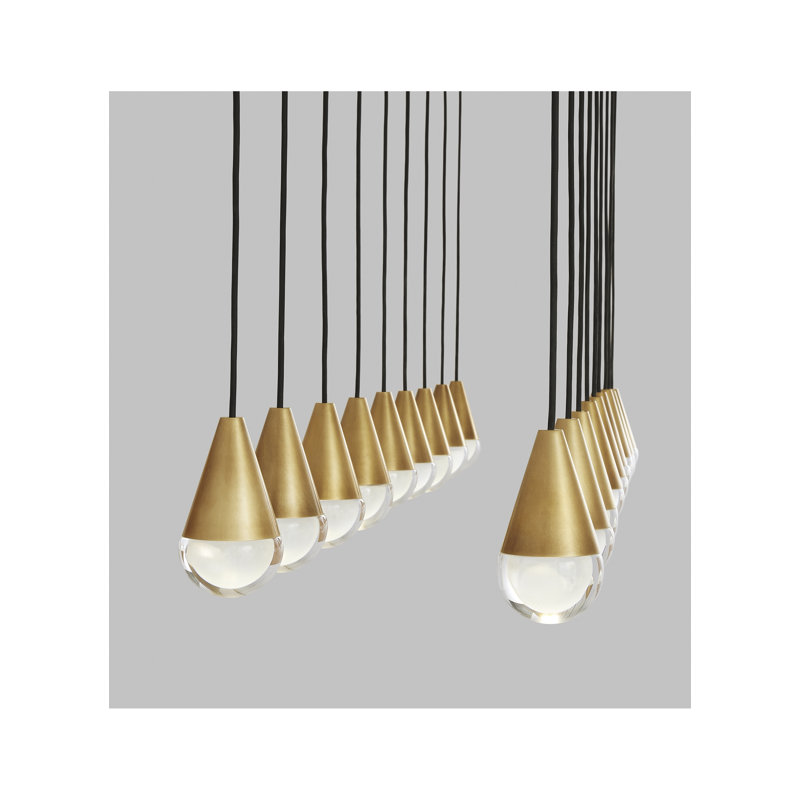 Cupola 18 - Light LED Pendant, Natural Brass