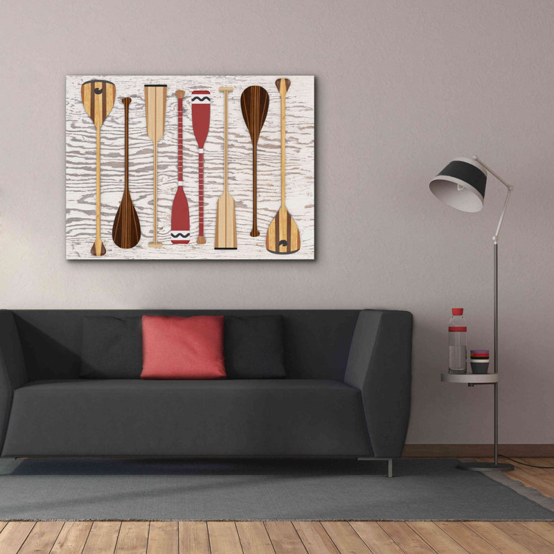 «Canoe Paddles & Oar» par Edward M. Fielding, estampe numérique sur toile, H 40 po x l 54 po