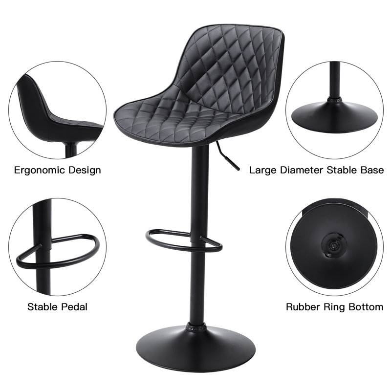 Swivel Upholstered Counter Stool with Solid Wood Frame