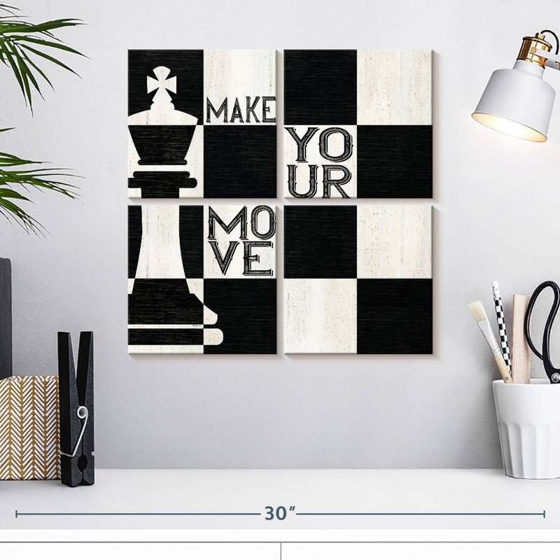 Senne Chessboard Sentiment I - Make Your Move, H 18 po x l 18 po