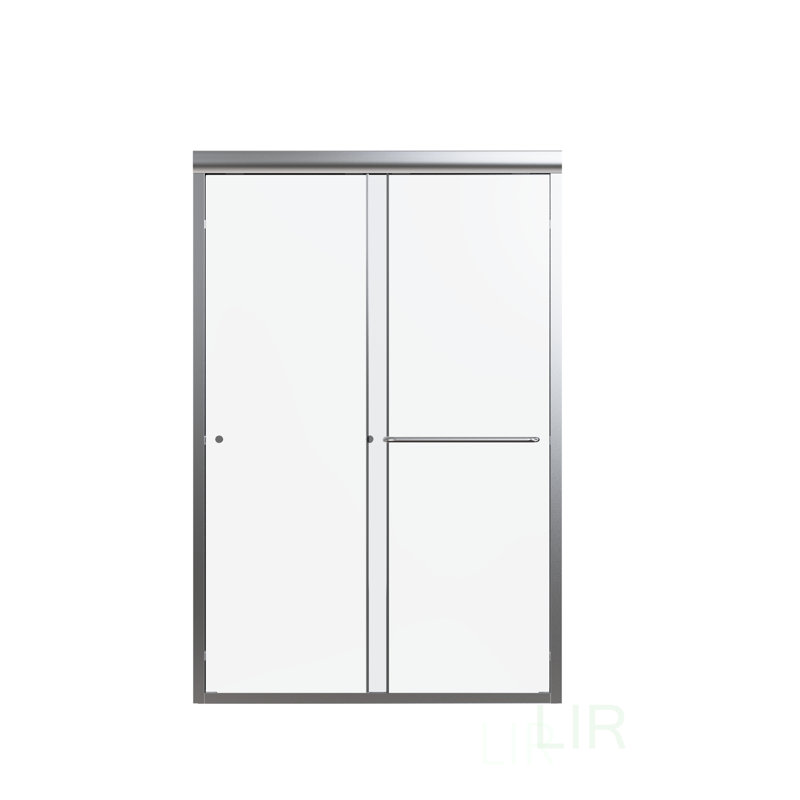 44"-48"W*72" H Semi-Frameless Double Sliding Shower Door, Bypass Shower Door, 1/4" (6Mm) Thick SGCC Tempered Glass Door, Shower Door