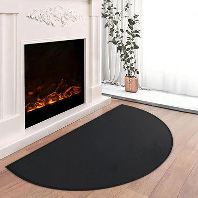 42 X 24 Inch Fireproof Fireplace Mat Hearth Rug,Black