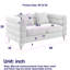 Canapé d'angle blanc 2 places 152 cm (60 po), tissu confortable, assise profonde, coussins, style moderne et épuré, structure robuste, assise moelleuse, soutien lombaire