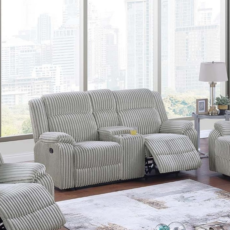 1pc Motion Loveseat, Gray Ash
