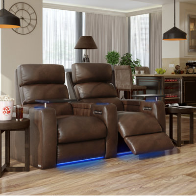 Power Leather Home Theater Row of 2