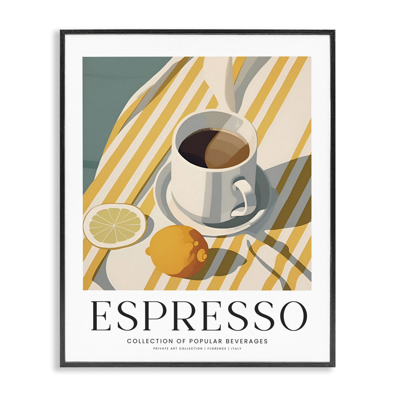 Reproduction d'art giclée encadrée, espresso classique, H 14 po x l 11 po, Giclée encadrée noir minuit