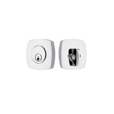 Urban Modern Single Cylinder Deadbolt Unlacquered Brass Finish