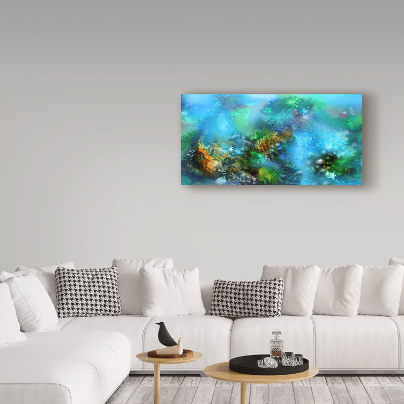 «Coral Reef 34» de Juriel, impression sur toile tendue, H 16 po x l 32 po