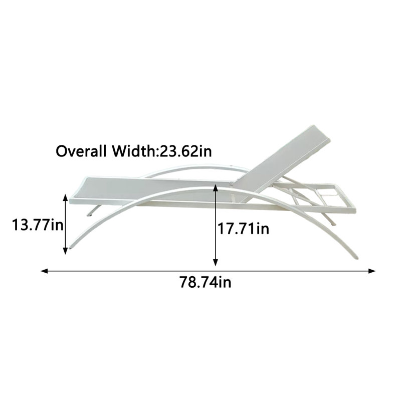 Chaise longue d'extérieur réglable en aluminium