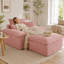 Chaise longue d'intérieur de 122 cm, canapé surdimensionné sans dossier en velours côtelé, canapé-lit deux places moelleux avec 2 poufs pour salon/chambre/détente-1597939242