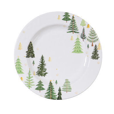 Shades of Green Trees Melamine Dinner Plate