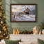 Art mural sur toile rustique avec grange rouge dans un champ d'hiver enneigé-1449111574