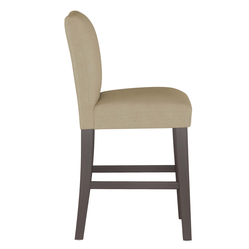 Tabouret de bar et de comptoir Hadrien, Tabouret de comptoir (siège d'une hauteur de 26 p, Lin texturé naturel Zuma