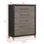 Commode haute 5 pièces en bois foncé brossé 1 pièce