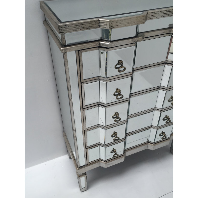 Broussard Solid Wood 82cm W 5 - Drawer Chest of Drawers