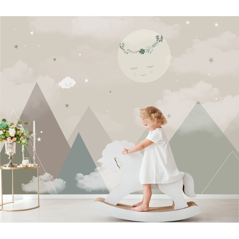Papier peint pour enfant Fullmoon Triangle, Brun, L 27,96 po x l 39 po