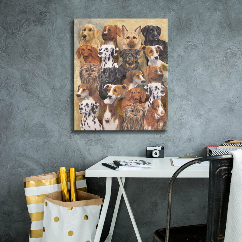  «Dogs Heads» par Gale Pitt, art mural sur toile, 20 po x 24 po, H 24 po x l 20 po