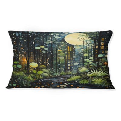 Coussin décoratif vert et jaune Urban Jungle II - Abstract Collages